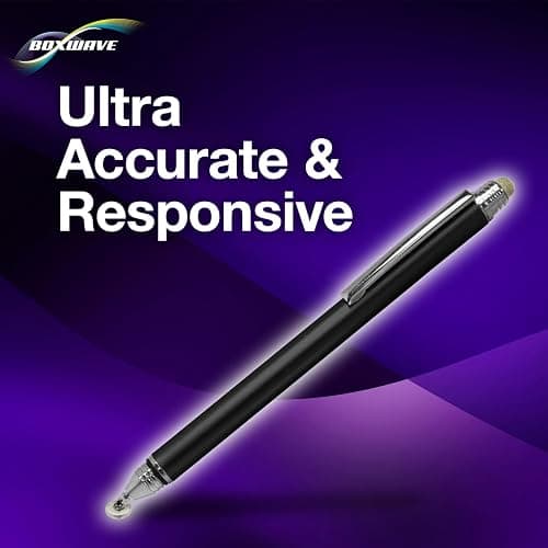 BoxWave Stylus Pen Compatible with Skylight Calendar (15 inch) - DualTip Capacitive Stylus, Fiber Tip Disc Tip Capacitive Stylus Pen - Jet Black thumbnail 4