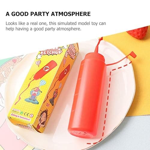 STOBOK 2Pcs Fake Mustard and Ketchup Bottle Funny Fake Salad Dressing Bottle Prank Toys Phoney Condiment for Adults Kids Halloween Party thumbnail 6