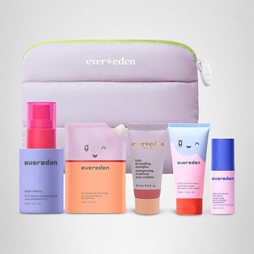 Evereden Kids Travel Set, 5-Piece Skin & Hair Care, TSA-Friendly, Kids 3+ | Dermatologist-Tested, Travel Size Kids Face Cream, Face Wash, Kids Shampoo, Conditioner & Detangling Spray With Travel Bag thumbnail 10