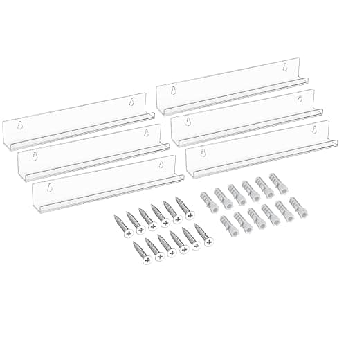 FEMELI Vinyl Record Shelf Wall Mount - 6 Pack 12-inch Clear Acrylic Album Record Holder Display Rack - Art for The Collector thumbnail 7