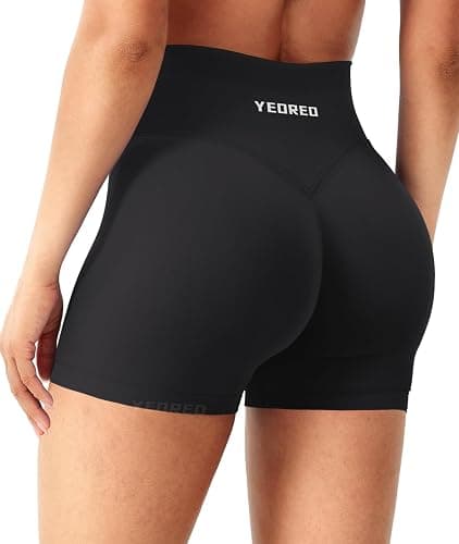 YEOREO Workout Shorts Womens Butt Lifting 4.5" Seamless Hidden Scrunch High Waist Gym Tummy Control Christiy Biker Shorts thumbnail 4