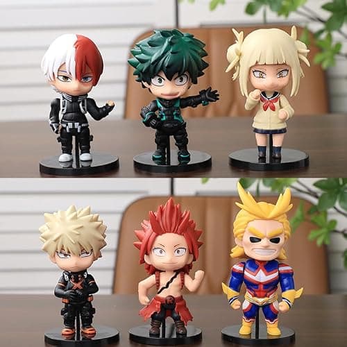 YLQANONG MHA Midoriya Izuku Figures 6PCS Todoroki Shouto/Toga Himiko Anime Figure Statues Anime Action Figurine 12CM thumbnail 4