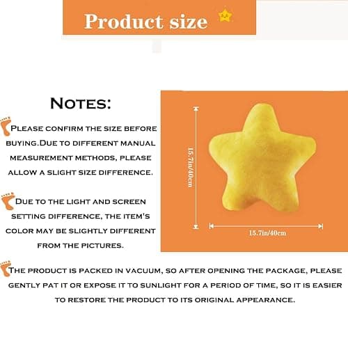 CHELEI2019 15.7" Star Pillow Star Shaped Pillow Plush Toy Throw Pillow Decor Gifts for Kids thumbnail 2