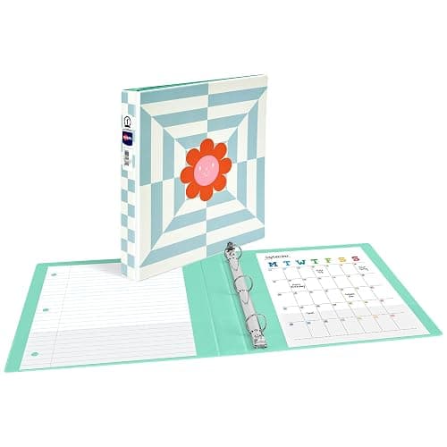 Avery 3 Ring Binder, 1 Inch Round Rings, Retro Collection, Flower Power (26802) thumbnail 3