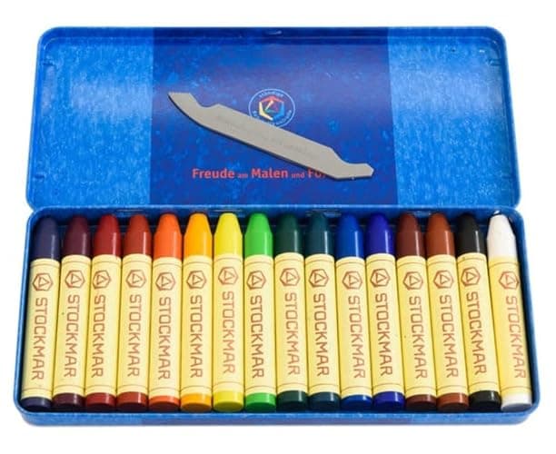 Stockmar Beeswax Stick Crayons – Set of 16 Artist-Grade Drawing Media, Non-Toxic Beeswax Crayons for Art Projects, Crafting, Walforf Art Supplies, Creative Drawing, Includes Storage Tin thumbnail 9