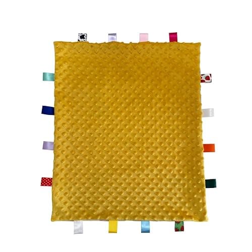 TRYTUTRY Tag Blanket for Babies, Soft Baby Security Blanket with Tags, Cute Baby Sensory Blankets, 55x45CM/21.7x17.7INCHES thumbnail 2
