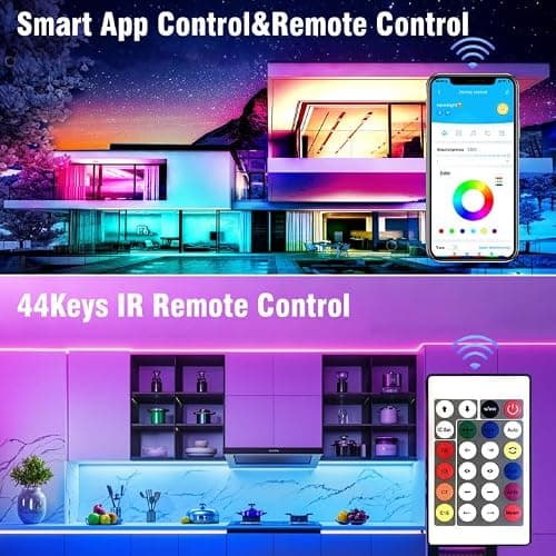 VOLIVO 100ft Led Strip Lights for Bedroom, Color Changing Led Light Strips Kit with 24 Keys IR Remote and Smart App Control, RGB Music Sync Lighting for Room, Home Decor thumbnail 5