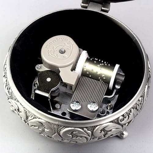 ROSIKING Round Emboss Alloy Metal Music Box Wind Up Antique Jewelry Musical Boxes Christmas Birthday Valentine's Day Gifts Plays Anastasia-Once Upon a December thumbnail 6