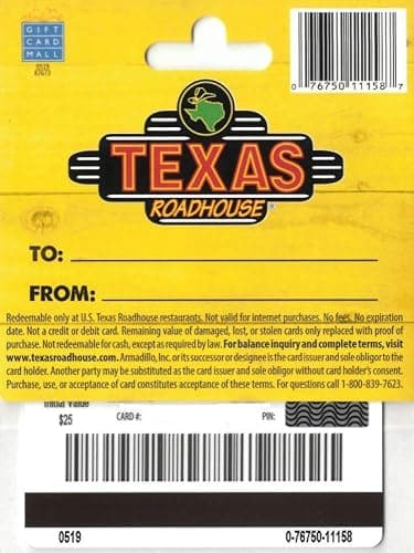 Texas Roadhouse Gift Card $25 thumbnail 2