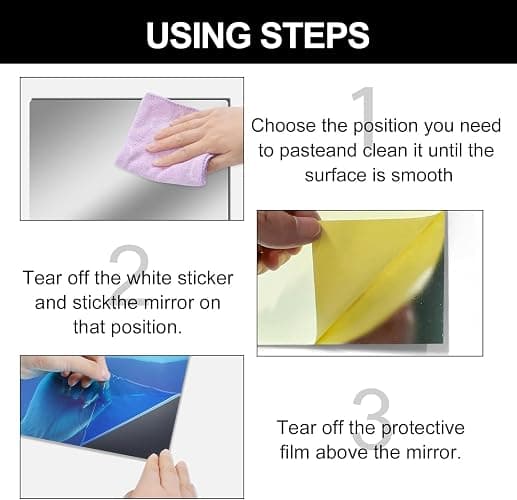 4 PCS 12" x 12" Full Length Mirror Tiles Acrylic Plastic Wall Mounted Mirrors Home Gym Body Over The Door Bathroom Floor Workout Dorm Stick On Wall Mirror Decor Adhesive Unbreakable Square thumbnail 6