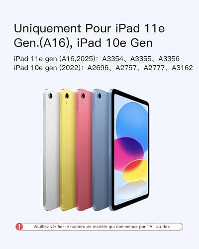 CELUI QUE JE PRÉFÈRE : Inateck Housse Clavier magnétique pour iPad 10e génération 10,9 pouces/11e génération 2025 A16 11 Pouces : Support Flottant, rétroéclairage 7 Couleurs et trackpad, KB09119-10 thumbnail 2
