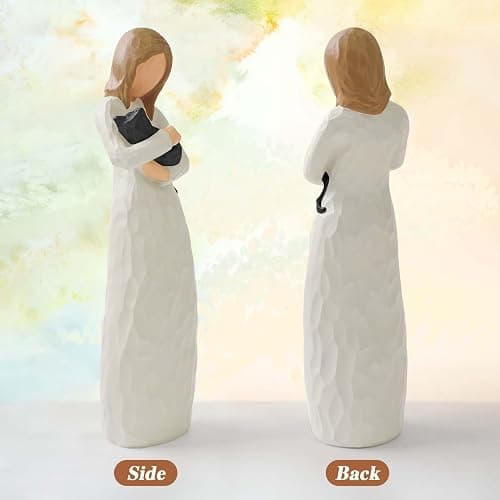 Cuayaes Black Cat Memorial Gifts for Women, Cat Ornaments for Pet Lovers Home Decor, Resin Pet Friendship Guardian Angel Statue, Loss of Pet Bereavement Gifts thumbnail 5