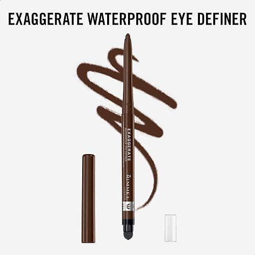 Rimmel London - Exaggerate Waterproof Eye Definer, built-in smudger & sharpener, creamy matte finish, Up to 10H, long-lasting, 100% Cruelty-Free, Black - 261 (Uncarded) thumbnail 7