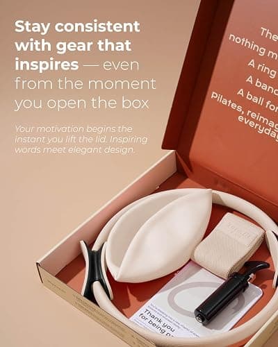 Home Pilates Essentials Kit for Women | Pilates Ring, Mini Ball, Booty Band Set | Pilates Equipment Starter Set in Gift Box | Workout Guide Included thumbnail 5