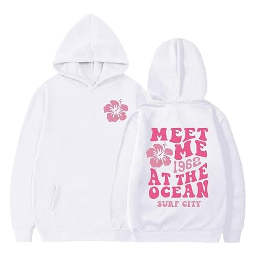 Generic Oversized Hoodies for Teen Girls Palm Puff Letter Graphic Drawstring Sweatshirt Drawstring Pullover Fall Clothes - Image 1
