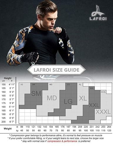 LAFROI Men's Long Sleeve UPF 50+ Baselayer Skins Performance Fit Compression Rash Guard-CLYYB thumbnail 3