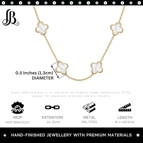 LaBling Clover Necklaces for Women | Four Leaf Stylish Designer Necklaces | Lovely Gift thumbnail 2