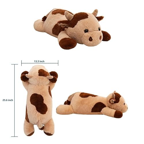 YESGIRL 25.6 inch 5 lbs Cow Weighted Stuffed Animals, Large Weighted Plush Animal, Cute Plush Toy Pillow, Soft Kawaii Plushie Gifts for Adults, Kids, Boys and Girls thumbnail 3