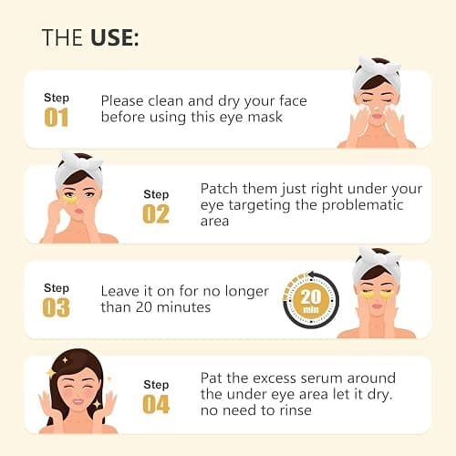 REDANHA 24 Pairs 24K Gold Under Eye Patches Face Masks Dark Circles Puffy Eye Bags Collagen Skincare Spa Trip Gift Eye Mask thumbnail 2