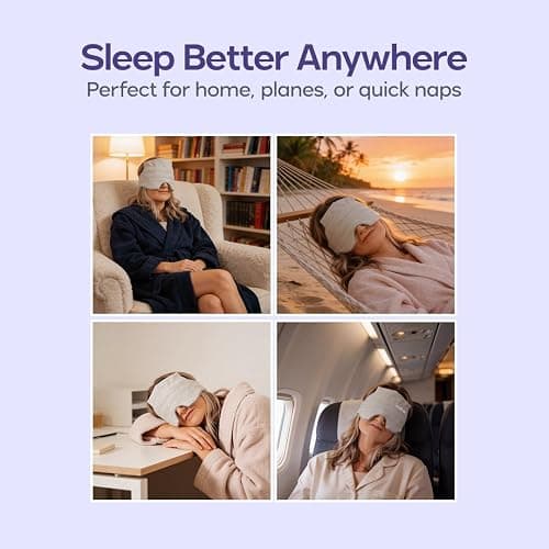 Mellow Weighted Sleep Eye Mask for Sleeping, Naps & Relaxation, Washable | 99% Blackout Cooling & Plush Reversible Eye Mask with 180g Weighted Glass Beads, Machine Washable, hot sleepers thumbnail 6