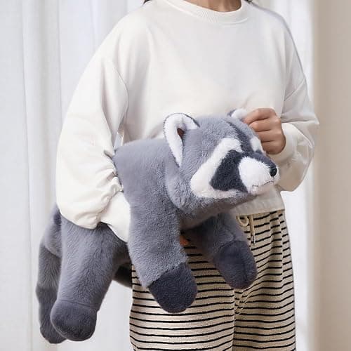 Labauxite Raccoon Plush, Raccoon Stuffed Animals, Cute Plush Toys Realistic Raccoons Body Pillow Hug Sleeping Fluffy Animal Toys for Kids, Bed Decor Plushie Doll Birthday Gift (17.7in) thumbnail 2