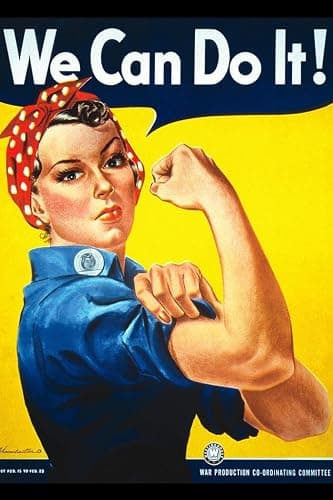 WPA War Propaganda Rosie the Riveter We Can Do It Motivational Cool Wall Art Print Poster 16x24 - Image 1
