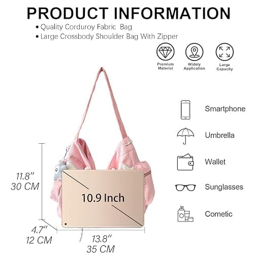 KAMEILONG Star Crossbody Bag Women Corduroy Tote Bag Aesthetic Messenger Bag Cute Shoulder Bag Y2K Hobo Bag thumbnail 6