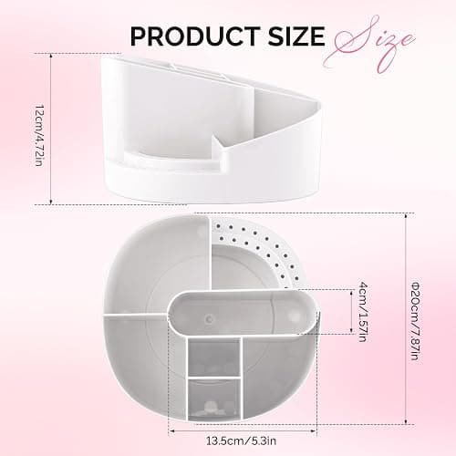 MelodySusie Nail Art Tools Storage Box, Sturdy Large Capacity and Compatible with 3/32" Nail Drill Bits, Nail Drill Holder for Nail Station,Salon & Home, Mothers Day Gifts, White thumbnail 5
