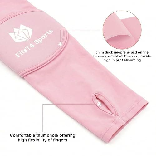 FitsT4 Sports Volleyball Arm Sleeves for Girls Passing Forearm Sleeves with Protection Pads and Thumbhole for Youth thumbnail 2