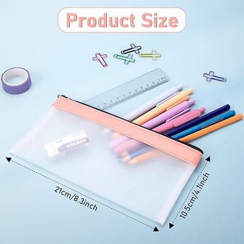 Timart Clear Pencil Pouch-3 Pack, Clear Pencil Case, Pen Holder with Zipper for Kids, Makeup Pouch, Kids Pencil Pouch for Office School Supplies Travel Accessories thumbnail 3