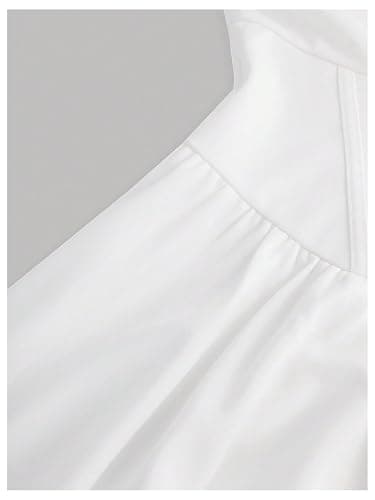 Floerns Girl's Floral Print Sleeveless Ruched Ruffle Hem A Line Cami Short Dress - 10 Years - White Cream thumbnail 4