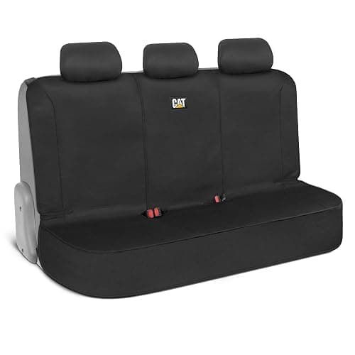 CAT Flexfit Black Rear Seat Cover for Cars, SUVs & Mid-Size Pickup Trucks - Durable 60/40 Split Rear Bench Seat Protector, Back Seat Cover, Interior Auto Accessory, Not for Full-Size Pickup Trucks - Image 1