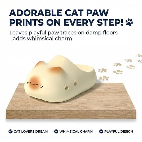 Zureto Cat Paw Print Shoes for Adult Kids, Cat Slippers with Paw Print Soles, Summer Cute Animal Home Sandals thumbnail 2