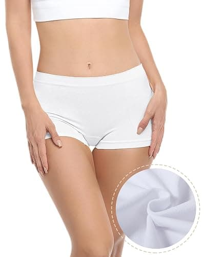 Begrily Boy Shorts Underwear for Women, Ladies Nylon Stretch Comfort Flex Fit Seamless Boyshort Panties Boxer Briefs 5 Pack thumbnail 3