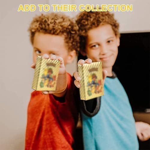 55 PCS Gold Cards Packs Vmax V EX GX Rare Golden Cards Deck Box Gold Foil Card for Fans/Kids/Collectors Gifts (No Duplicates) (Gold) thumbnail 2