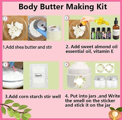 DINGTU Body Butter Making Kit- Shea Butter Lotion Making Kit, DIY Crafts for Adults with Coconut Oil, Organic Shea Butter Natural Whipped Coconut Oil Body Butter Maker Skin Care Gifts for Women thumbnail 7