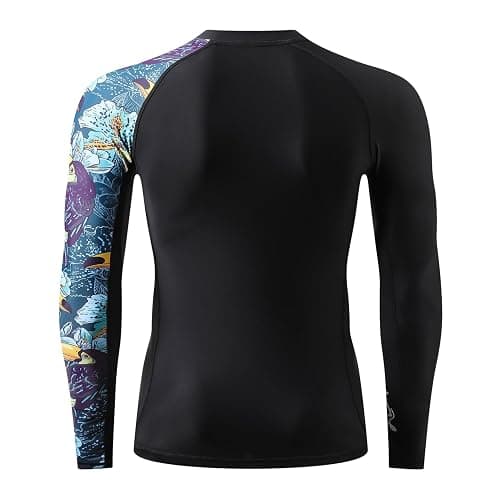 HUGE SPORTS Men's Rash Guard Long Sleeves UPF 50+ UV Sun Protection Quick Drying Splice Compression Swim Shirts thumbnail 5