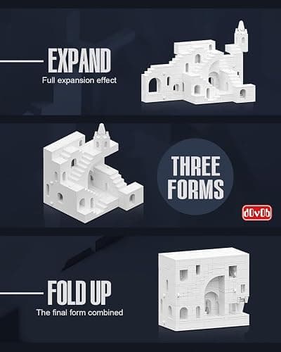 dOvOb Architectural Transformable White Castle Building Blocks Set - 668PCS Construction Magic Maze Mode Collectible Display Set for Adults and Teen thumbnail 6