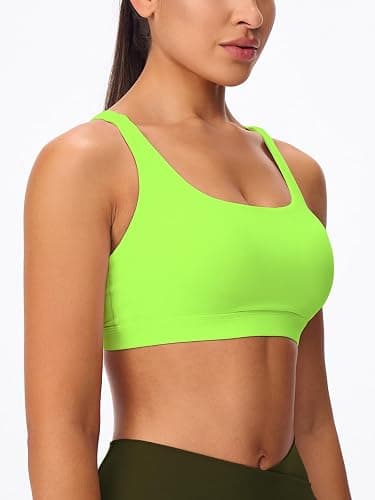 Omwilddo Women's Strappy Sports Bras Light Compression Crop Criss Cross Back Padded Workout Yoga Bra Supportive U Neckline thumbnail 2