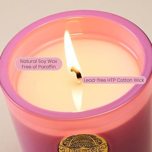 M&SENSE Luxury Colored 10.2 oz Soy Wax Candle | Peony Blush Scented | 55 Hour Burn for Home Scented|Candle Gift for Women and Men thumbnail 3