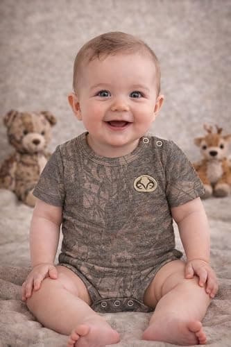 Realtree Vintage Camo Baby One Piece, Infant Short Sleeve Bodysuit, Ultra Soft Tri-Blend Outfit, 3-Pack thumbnail 3