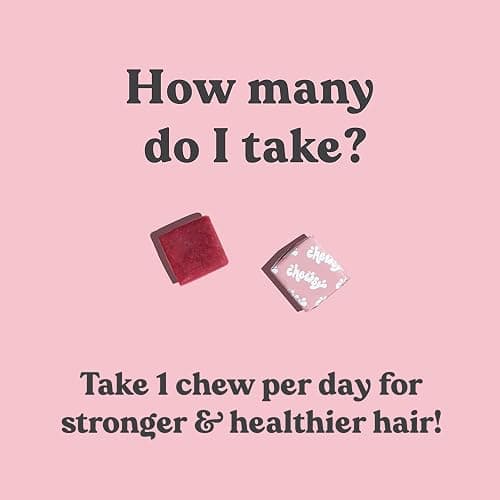 Chewsy - Beautiful Hair - Support for Stronger, Healthy Hair - with Biotin, Horsetail Extract, Goji Berry & Vitamins - Sweet Raspberry, 30-Day Supply thumbnail 5