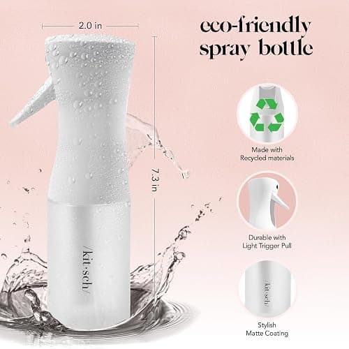 Kitsch Continuous Spray Bottle for Hair – Fine Mist Water Mister & Water Spray Bottle – Recycled Hair Spray Bottle – Spray Bottles for Cleaning, Styling, Plants & More – White, 150ml thumbnail 2