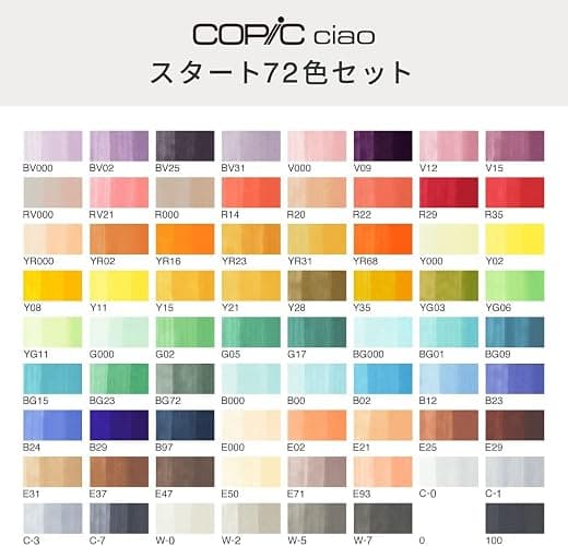 Too Copic Ciao Start Set of 72 Colors, Made in Japan, Multicolored Illustration Markers, Markers, Marker Pens thumbnail 7
