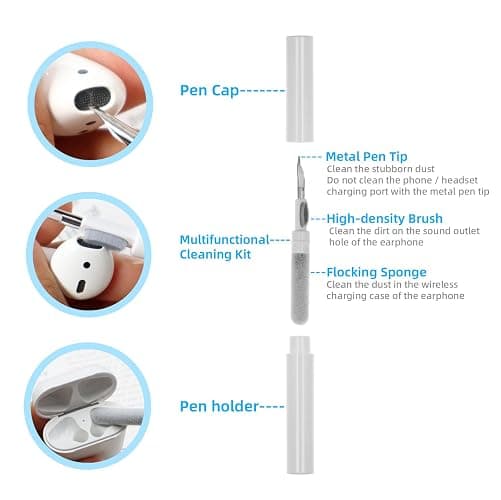 Compatible with AirPods 4 Case, Premium Soft Silicone Protective Case Cover for Apple AirPods 4th Generation with Cleaner Kit Keychain Accessories for Women Girls thumbnail 7
