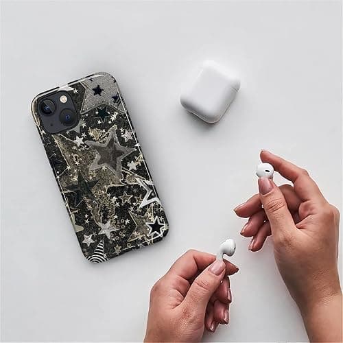 DAIZAG Case for iPhone 14 iPhone 13, Stars Vintage Retor Collage Night Full-Body Design Hybrid Dual Protection Soft TPU + Hard PC Shockproof Scratch-Resistant Protective Cover Phone Case for Men Women thumbnail 3