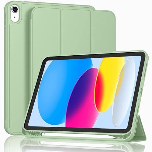 ToaPoia Case for iPad (A16) 11 Inch 2025/iPad 10th Generation 10.9 Inch 2022, Slim Trifold Stand Protective Cover with Pencil Holder and Soft TPU Back,Support Auto Sleep/Wake (Matcha Green) - Image 1