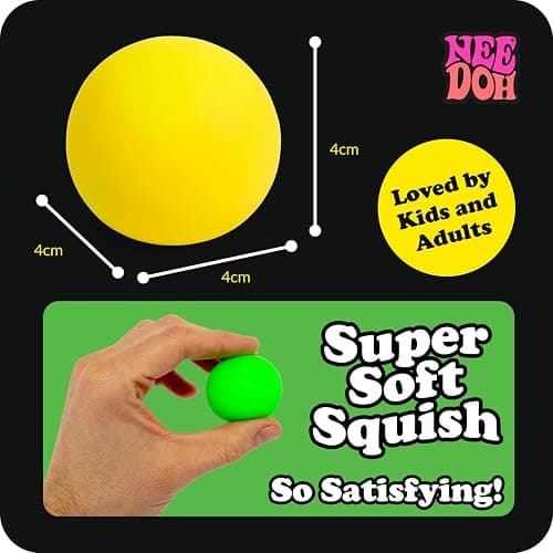 Schylling NeeDoh Rainboh Teenie - Sensory Squeeze Toy - Contains 6 Mini Groovy Globs - 1.5" Wide - Multicolored thumbnail 3