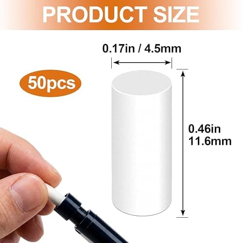 Lekgavd 50 Pcs Mechanical Pencil Eraser Refills, White Refill Erasers for Propelling Pencils, Universal Traceless Eraser Replacement for Office Notebook Drafting thumbnail 3