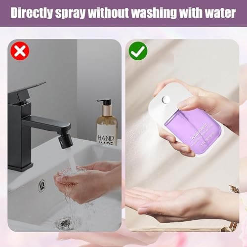6Pcs Hand Sanitizer Spray For Woman, Power Mist Hand Sanitiser Mini For Travel thumbnail 3